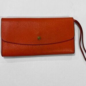 Fossil orange pebbled leather wallet